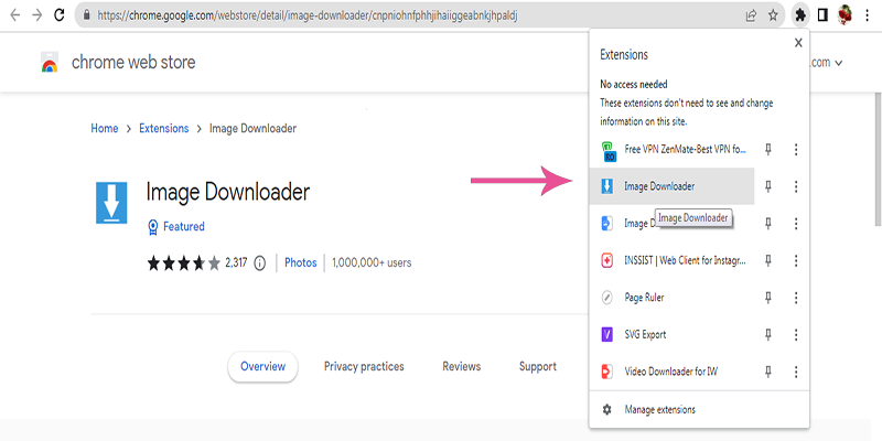 افزونه دانلود تصاویر در مرورگر کروم
