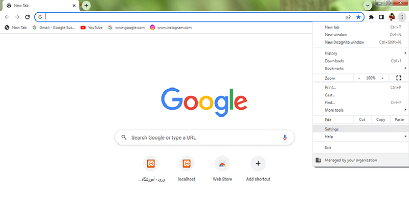 settings chrome - آموزشگاه کامپیوتر کلیک